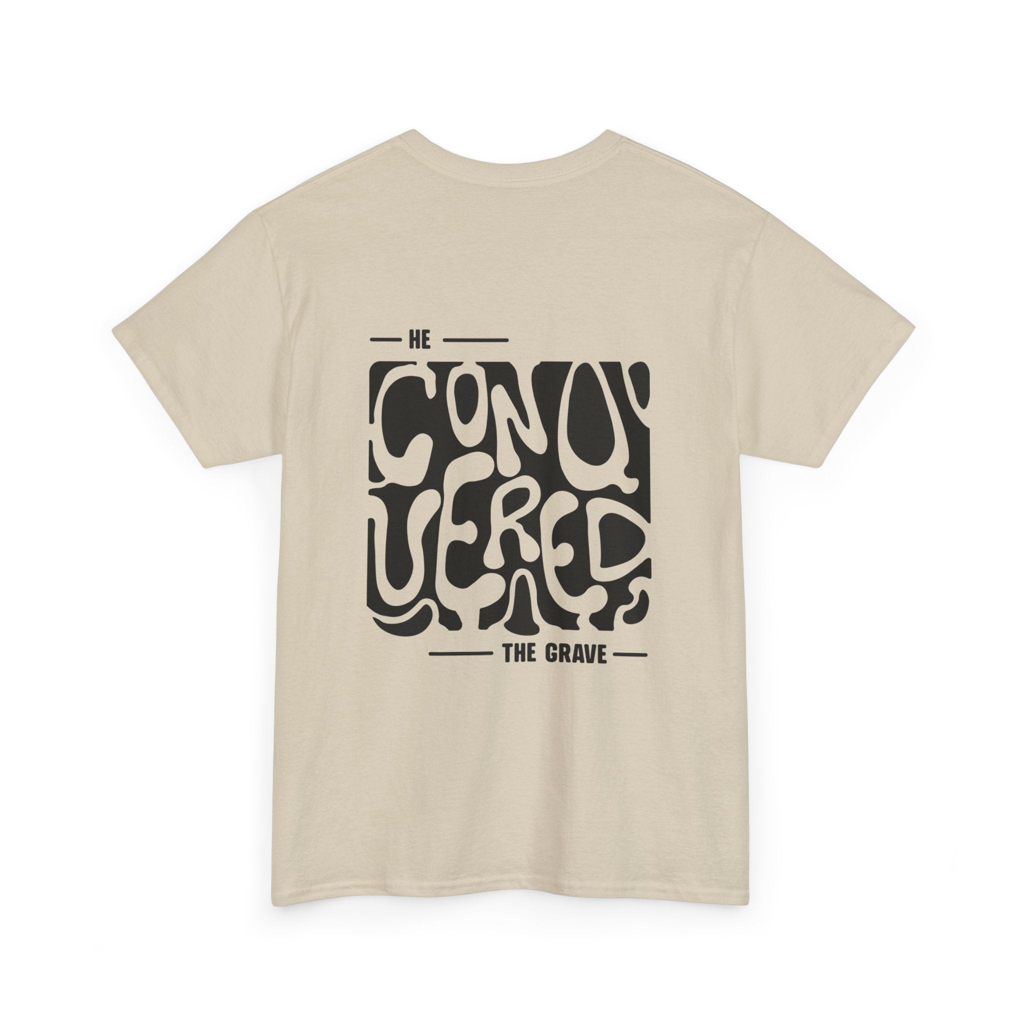 'He Conquered the Grave' Vintage T-Shirt (Black logo ver.)