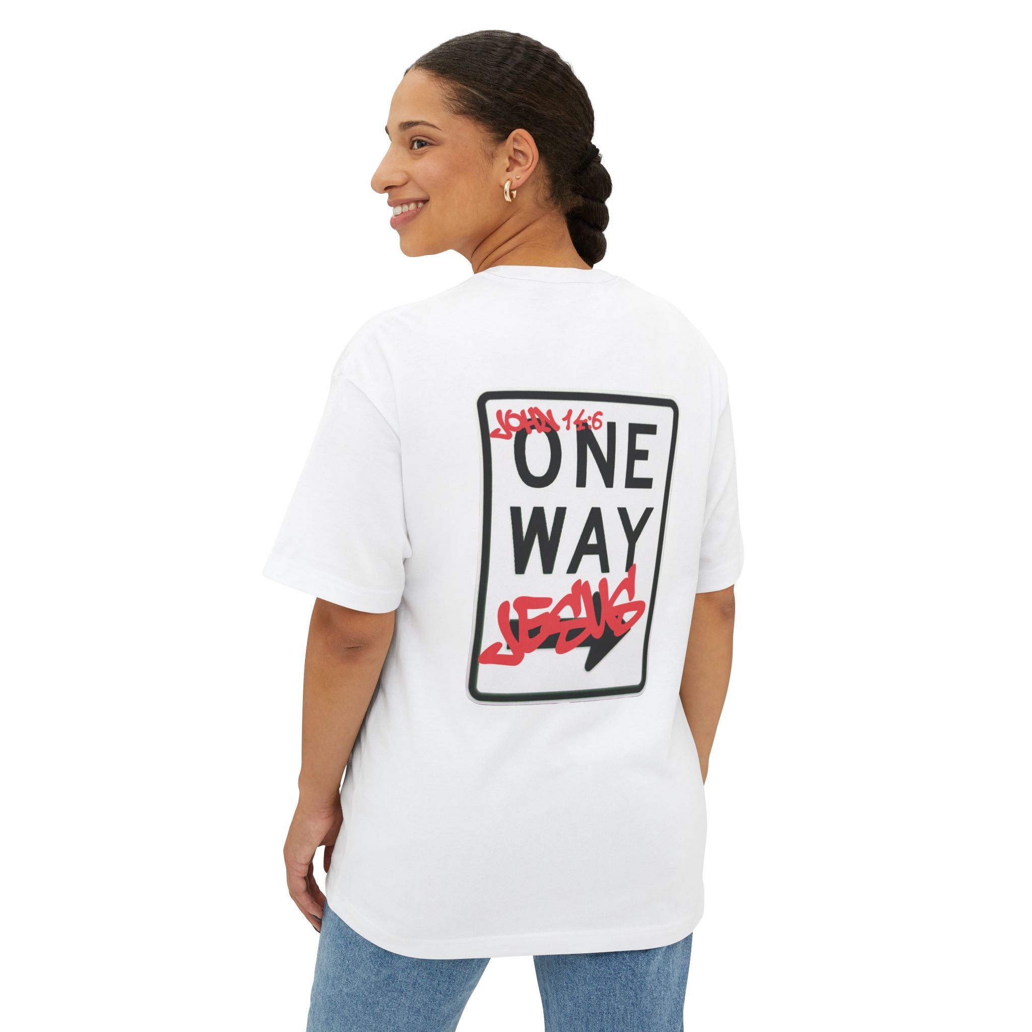 One Way Sign Graphic Tee — Boxy T‑Shirt