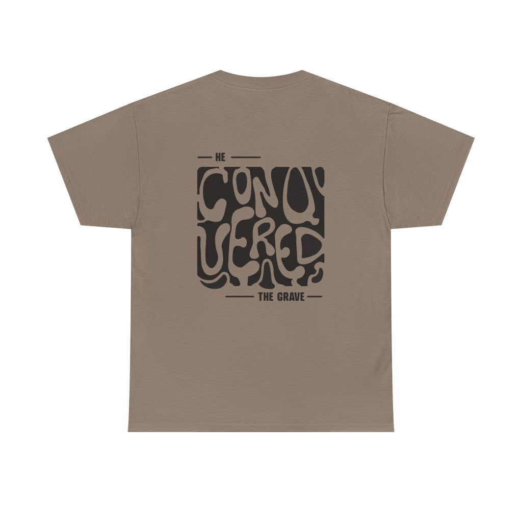 'He Conquered the Grave' Vintage T-Shirt (Black logo ver.)
