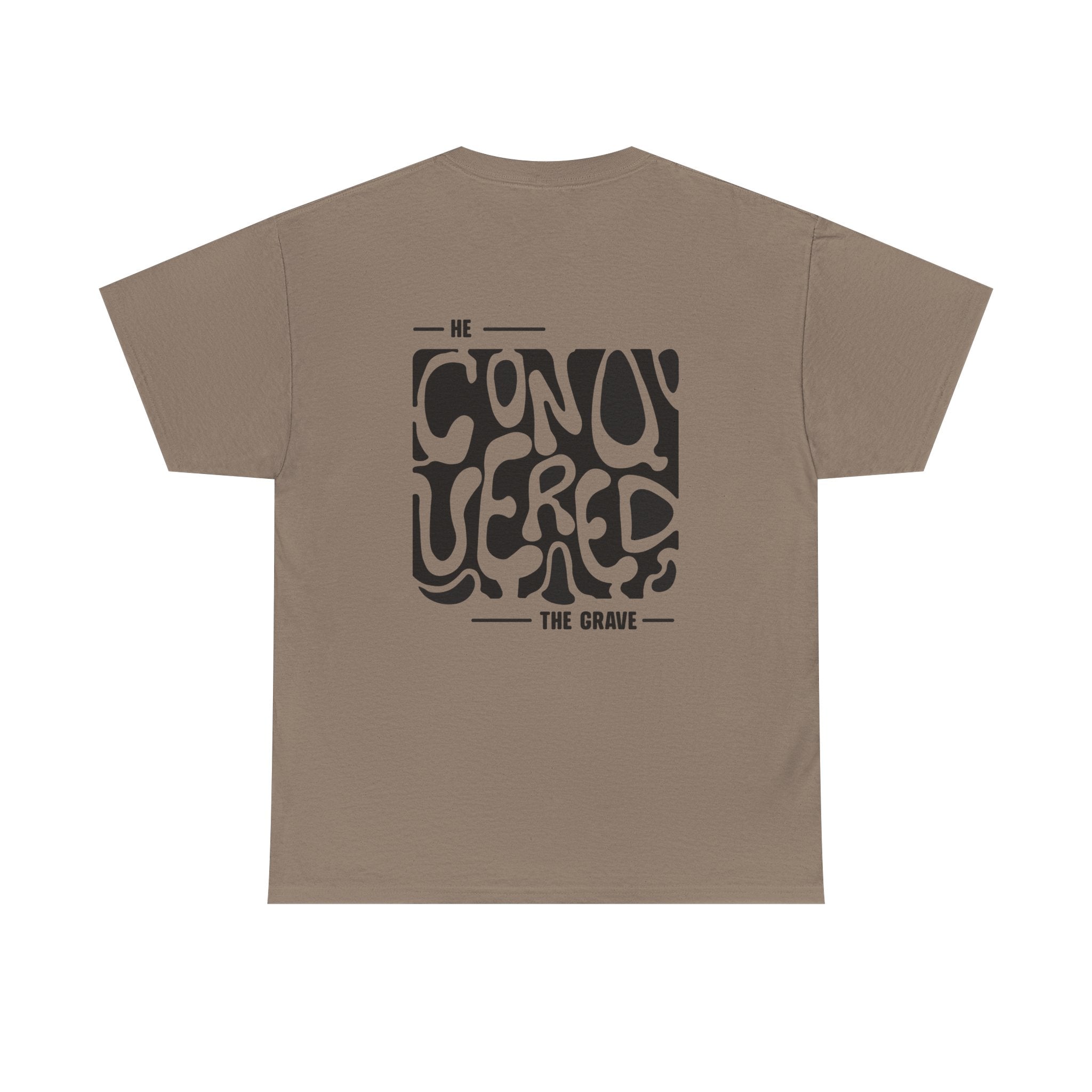 'He Conquered the Grave' Vintage T-Shirt (Black logo ver.)