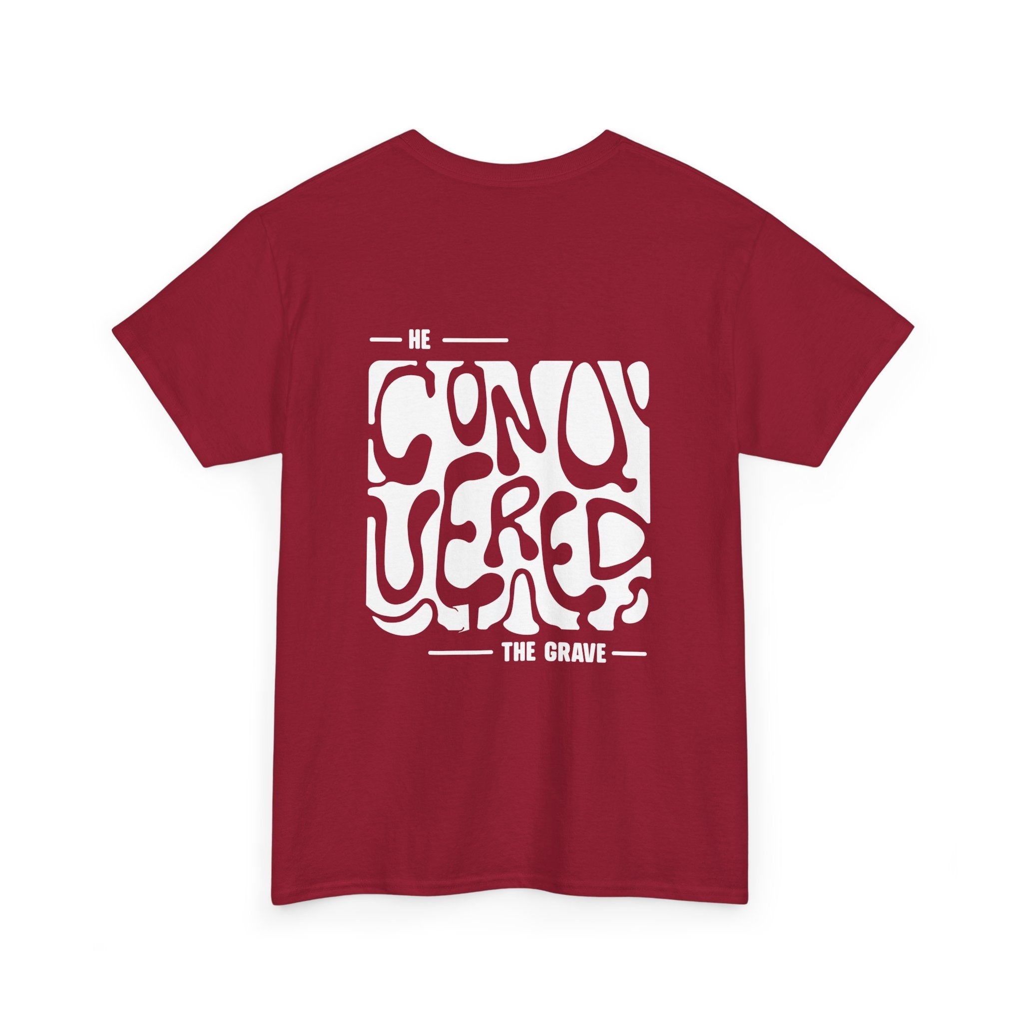 'He Conquered the Grave' Vintage T-Shirt (White logo ver.)
